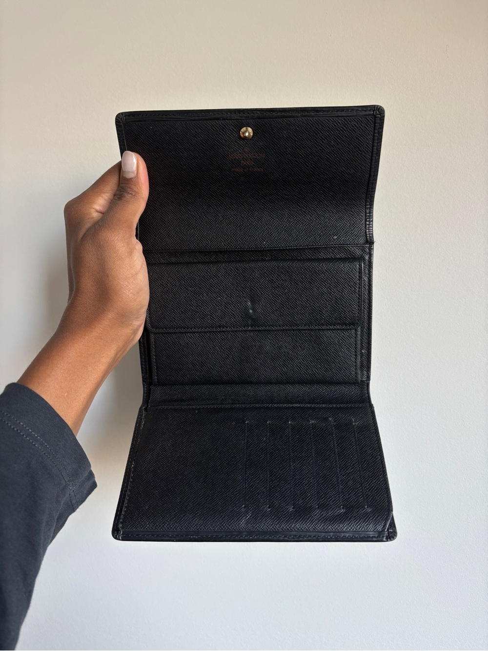 Louis Vuitton Black Epi Leather Small Wallet